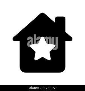 Favorite house icon black silhouette vector illustration design element Stock Vector