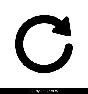 Black circle arrow refresh reload rotate vector icon simple style Stock Vector