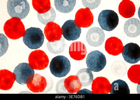 watercolor pattern with red and blue dots, seamless Independence Day background.abstract design is suitable for Independence Day themes, festive Stock Photo