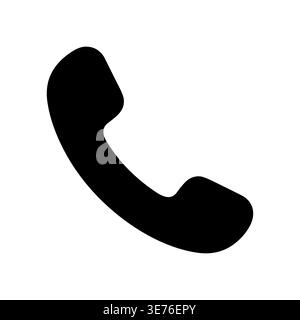 Black telephone receiver icon symbol on a white background Stock Vector