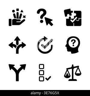 Set of business solution concept icons vector simple style Stock Vector