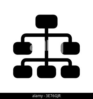 Hierarchical organizational chart infographic, flow chart diagram, simple flat style Stock Vector