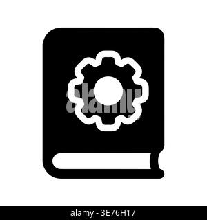 User manual icon vector illustration, settings guide, book, cogwheel Stock Vector