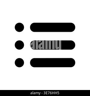 Black and White Hamburger Menu Icon Vector Illustration Simple Design Stock Vector