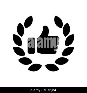 Thumb up with laurel wreath icon vector illustration Stock Vector