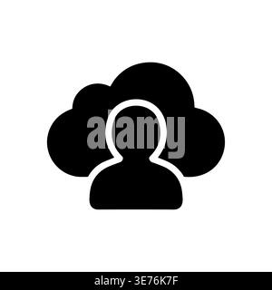 Cloud user icon, online profile in data cloud storage Stock Vector