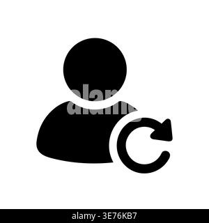 User profile refresh icon vector illustration in black color Stock Vector