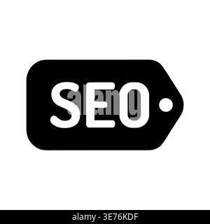 SEO tag icon for website optimization in glyph style Stock Vector