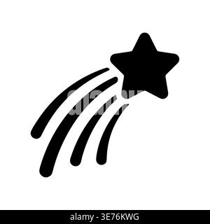 Black shooting star icon vector illustration on white background Stock Vector