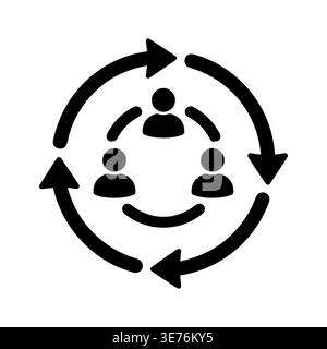 Teamwork circle diagram infographic, collaboration icon, communication process concept Stock Vector
