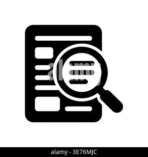 Document search icon illustration vector in simple flat design Stock Vector