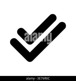 Double check mark icon black vector illustration design Stock Vector