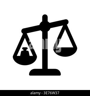 Black silhouette of scales with weight and empty bowl vector Stock Vector