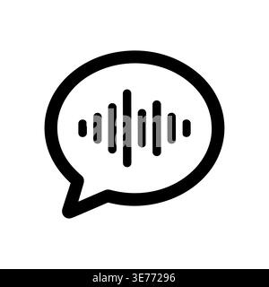 Voice message icon. Vector speech bubble with sound wave. Stock Vector