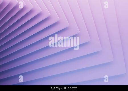 Violet pink gradient abstract geometric background with striped pattern. Soft lavender layers cascade as fan-like, blending subtle gradients for ether Stock Photo