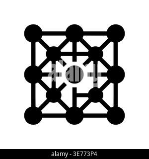 Black and white connection network icon, data structure symbol Stock Vector