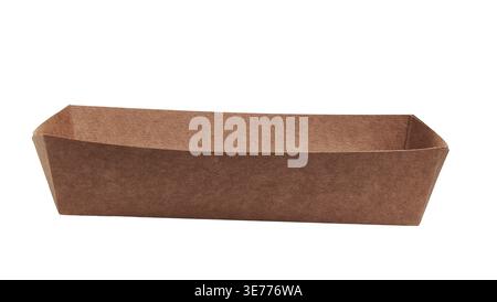 Paper food box, packaging for takeaway, isolated on white background Stock Photo