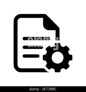 Document with gear icon, settings or configuration vector illustration Stock Vector