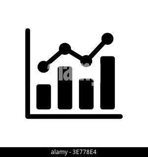 Simple line and bar graph icon representing data analysis Stock Vector
