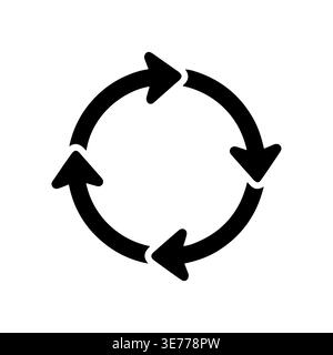 Recycle arrow icon vector illustration flat design black color Stock Vector