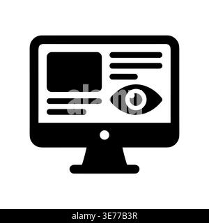 Computer screen with eye icon simple vector illustration design Stock Vector