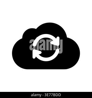 Cloud sync icon, backup, restore, data transfer symbol, vector illustration Stock Vector