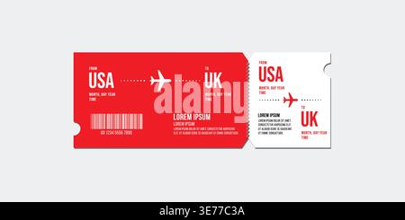Airline ticket design vector template. Stock Vector