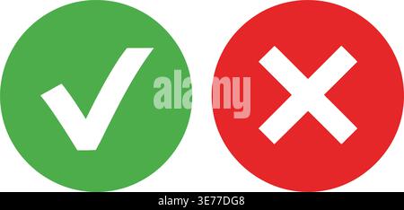 Comparing success and failure concepts with checkmarks and crosses Stock Vector