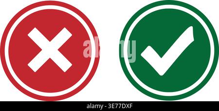 Two vibrant circular badges with white hands and hearts on red and green backgrounds Stock Vector