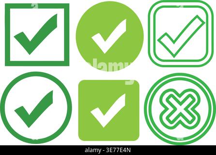 Recycling symbol variations with green arrows in different shapes Stock Vector