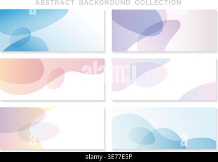Abstract Background Set With Pastel-Color Gradient Blend. Vector Illustration. Stock Vector