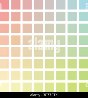 Systematic Pastel-Color Swatch Set. Vector Illustration Isolated On A White Background. Stock Vector