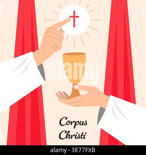 flat design illustration for celebration corpus christi Stock Vector