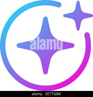 AI star icon. Artificial intelligence symbol. Gradient blue purple digital AI robot sign. Magic star smart assistant. Modern design element. Vector Stock Vector