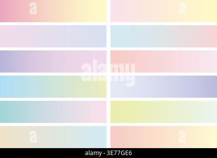Abstract Background Set Of Pastel-Color Gradient Blend. Vector Illustration. Stock Vector