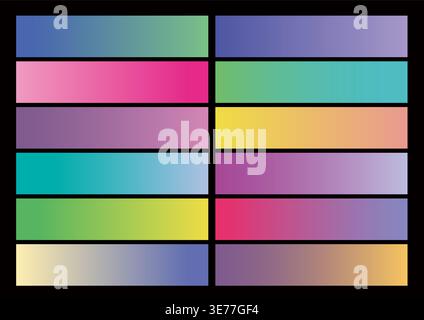 Abstract Background Set Of Vibrant Color Gradient Blend. Vector Illustration. Stock Vector