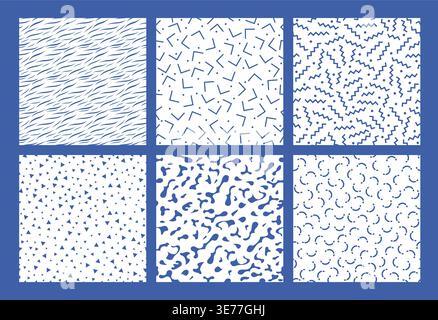 Seamless Vector Contemporary Pattern Set. Horizontally And Vertically Repeatable. Stock Vector