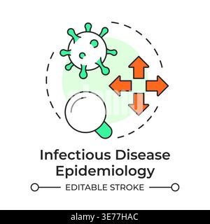 Infectious disease epidemiology multi color concept icon Stock Vector