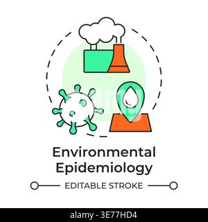 Environmental epidemiology multi color concept icon Stock Vector