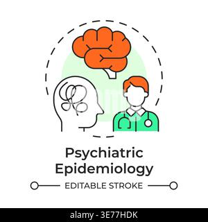 Psychiatric epidemiology multi color concept icon Stock Vector
