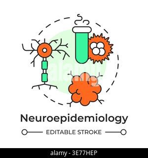 Neuroepidemiology multi color concept icon Stock Vector