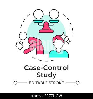 Case control study multi color concept icon Stock Vector