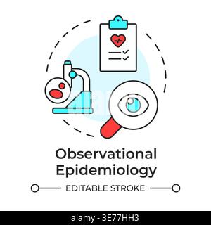 Observational epidemiology multi color concept icon Stock Vector