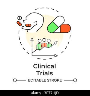 Clinical trials multi color concept icon Stock Vector