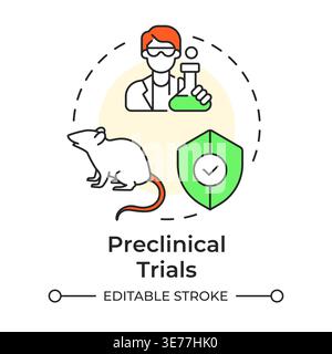Preclinical trials multi color concept icon Stock Vector