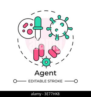 Agent multi color concept icon Stock Vector