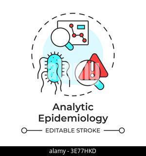 Analytic epidemiology multi color concept icon Stock Vector