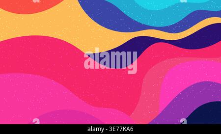 colorful wavy abstract background soft white speckles cosmic texture and fluid organic shapes for digital wallpaper Stock Vector