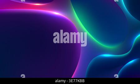 vibrant abstract neon fluid spheres background with glowing pink cyan and lime green colors on deep violet futuristic digital wallpaper for modern cre Stock Vector