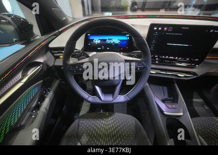 Berlin, Germany. 09th Apr, 2026. The cockpit of the Cupra Reval, taken ...